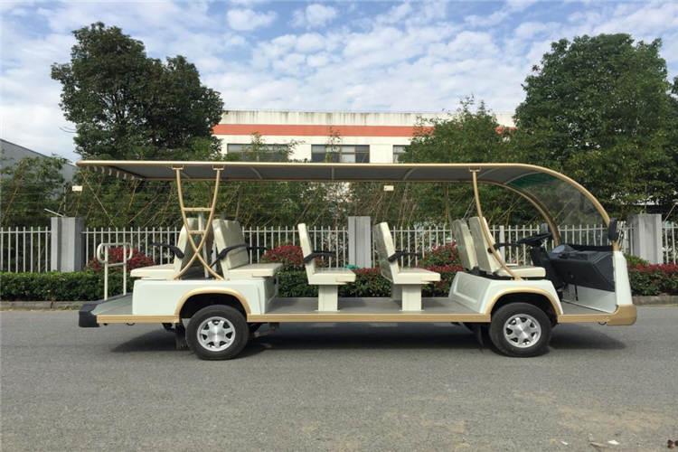 山東電動(dòng)觀光車采用的是電機(jī)與車輪成為一體直接驅(qū)動(dòng)